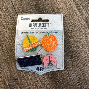 Travel enamel pin set